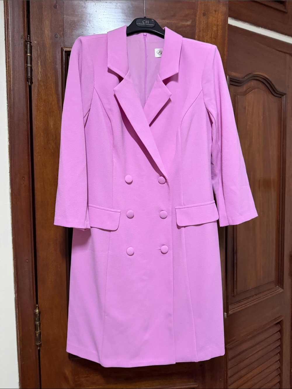 Eliza J Bubblegum Pink Double-Breasted Blazer Dress